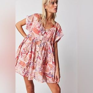 Free People Pink Floral Mini Dress